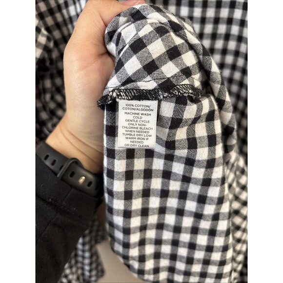 Ann Taylor LOFT Women’s Gingham Plaid Top, Tied Bell Sleeves, Size L Cottagecore - Picture 5 of 7